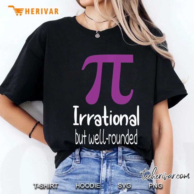 Pi Day Shirt Womens Purple Pi Irrational But Well Rounded Hoodie