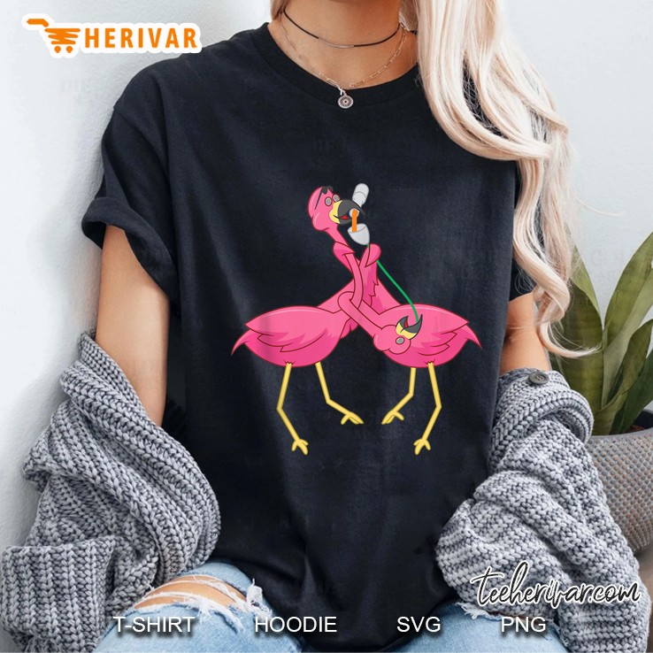 Pink Flamingo Drinking Alcohol Beer Bong Hawaii Summer Party Tank Top Hoodie