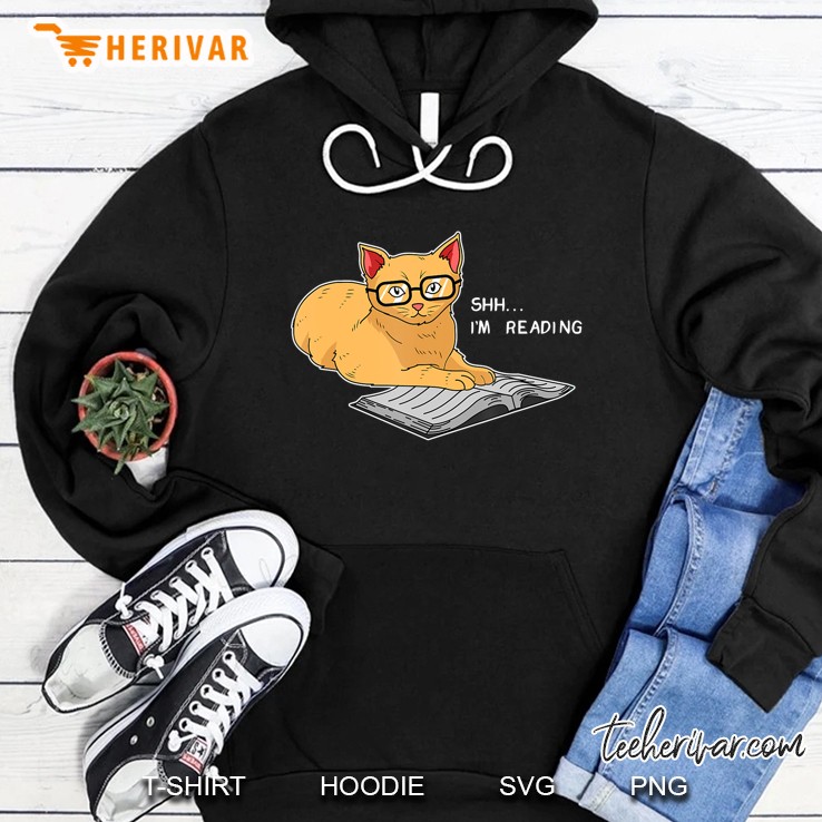 Reading Cat Library Book Club Books And Cats Lover Gift Hoodie