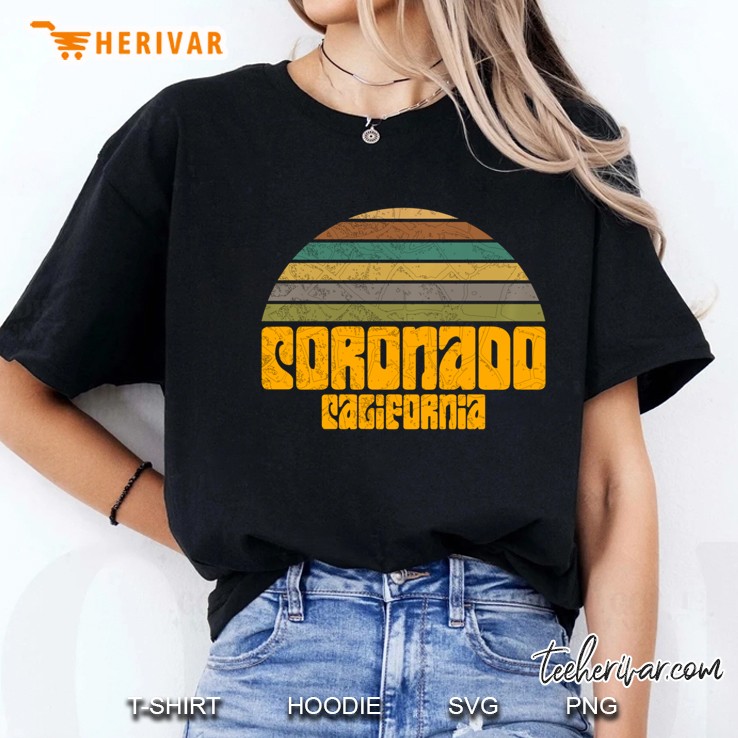 Retro Vintage 70S 80S Style Coronado Ca Distressed Graphic Pullover Hoodie