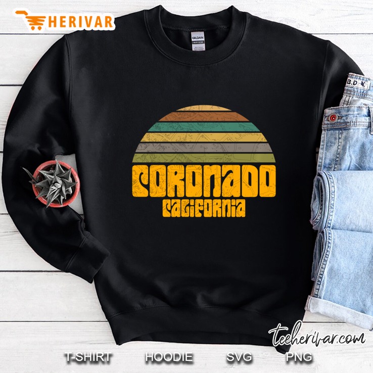 Retro Vintage 70S 80S Style Coronado Ca Distressed Graphic Pullover Mugs