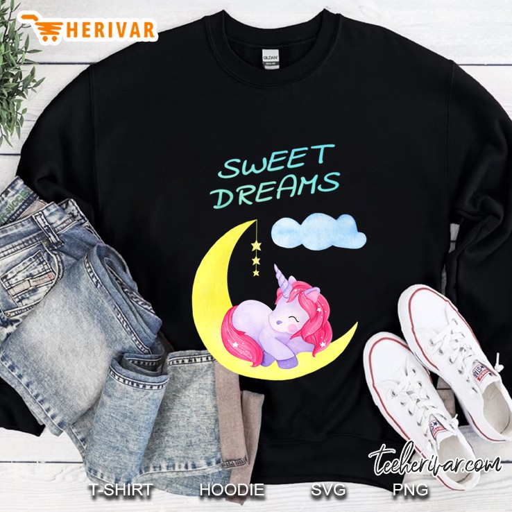 Sweet Dreams Sleeping Unicorn Quote Pajamas For Bedtime Sweatshirt