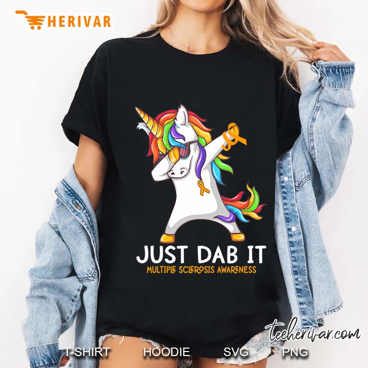 Unicorn Dabbing Just Dab It Multiple Sclerosis Awareness Hoodie