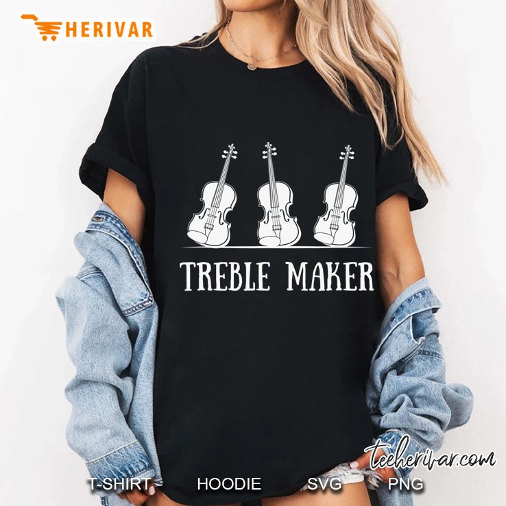 Violinis - Treble Maker Violin Silhouette Gift Ladies Tee