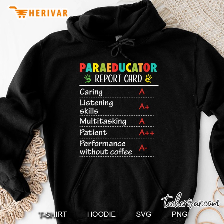 Womens Paraeducator Funny Report Appreciation Gift V-Neck Hoodie