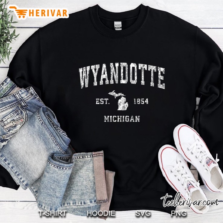 Wyandotte Michigan Mi Vintage Athletic Sports Design Sweatshirt