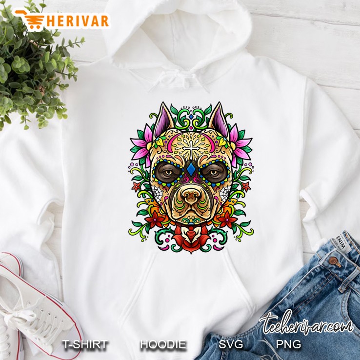 Decorated Sugar Skull Dog - Day Of The Dead Illustration Tank Top Mugs