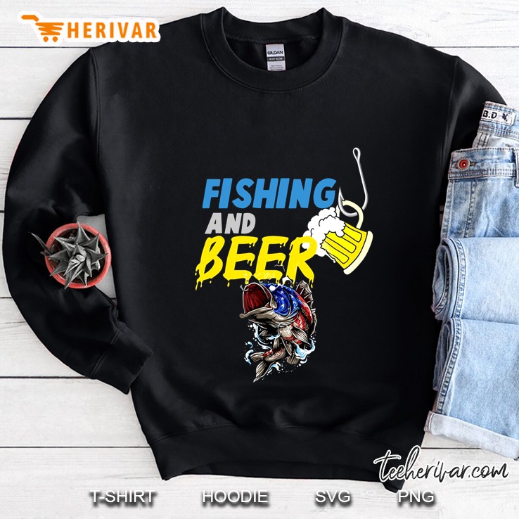 Fishing And Beer American Flag Fish Version Mugs