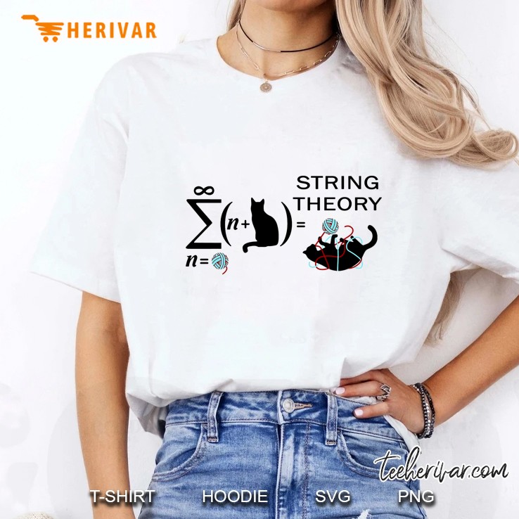 String Theory Funny Cat Playing With Yarn Ladies Tee