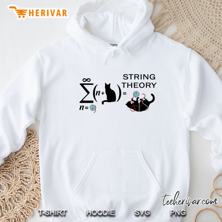 String Theory Funny Cat Playing With Yarn Hoodie