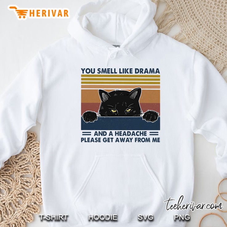 You Smell Like Drama And A Headache Please Get Away From Me Black Cat Vintage Version Mugs