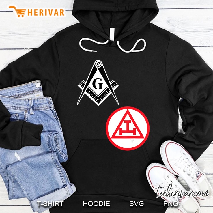 Mens Mason Royal Arch Split Masonic York Rite Tee Black Hoodie