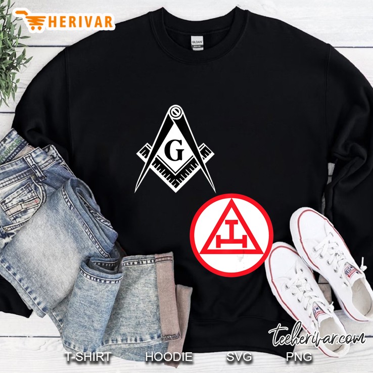 Mens Mason Royal Arch Split Masonic York Rite Tee Black Sweatshirt
