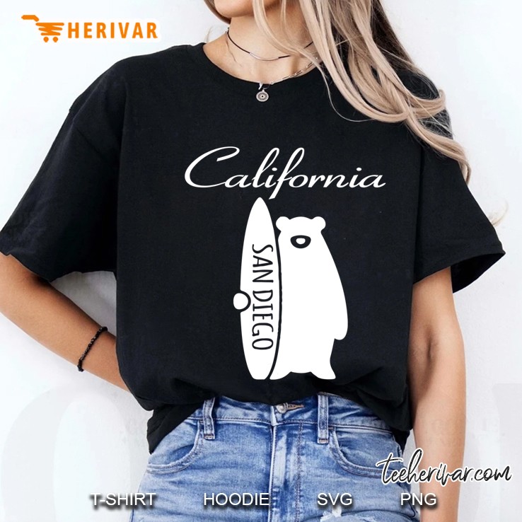 San Diego California Surfing Beach Souvenirs Ladies Tee