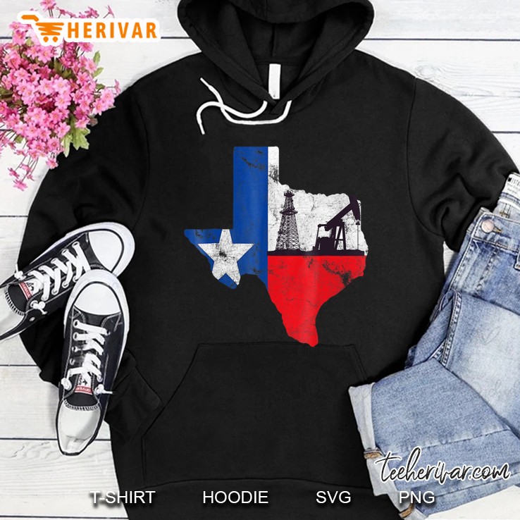 Texas Oilfield Worker Texas Flag Roughneck Shirt Hoodie