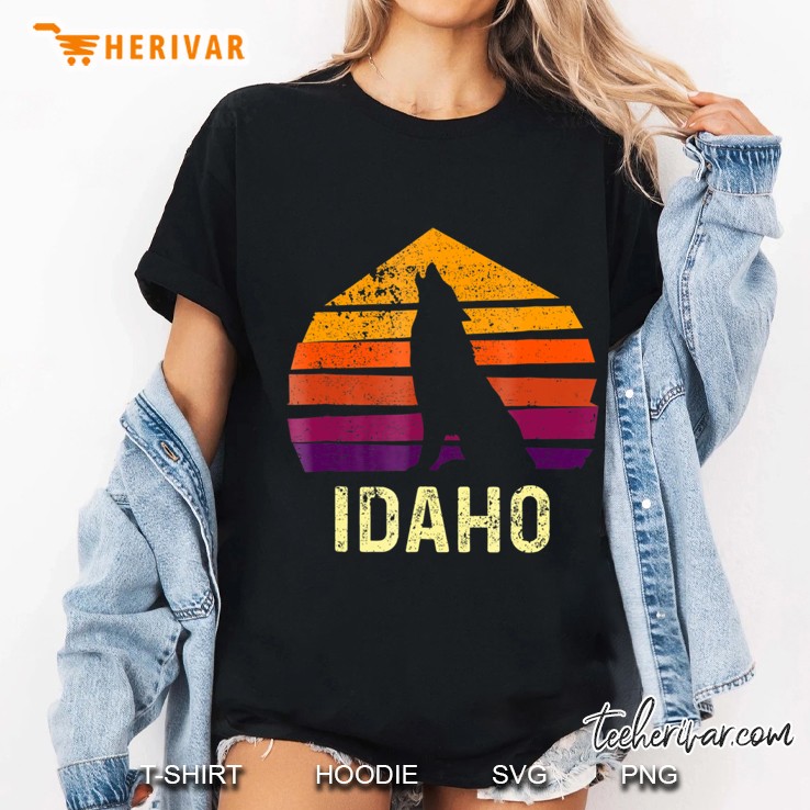 Vintage Retro Id, Idaho Wolves Outdoor Adventure Ladies Tee