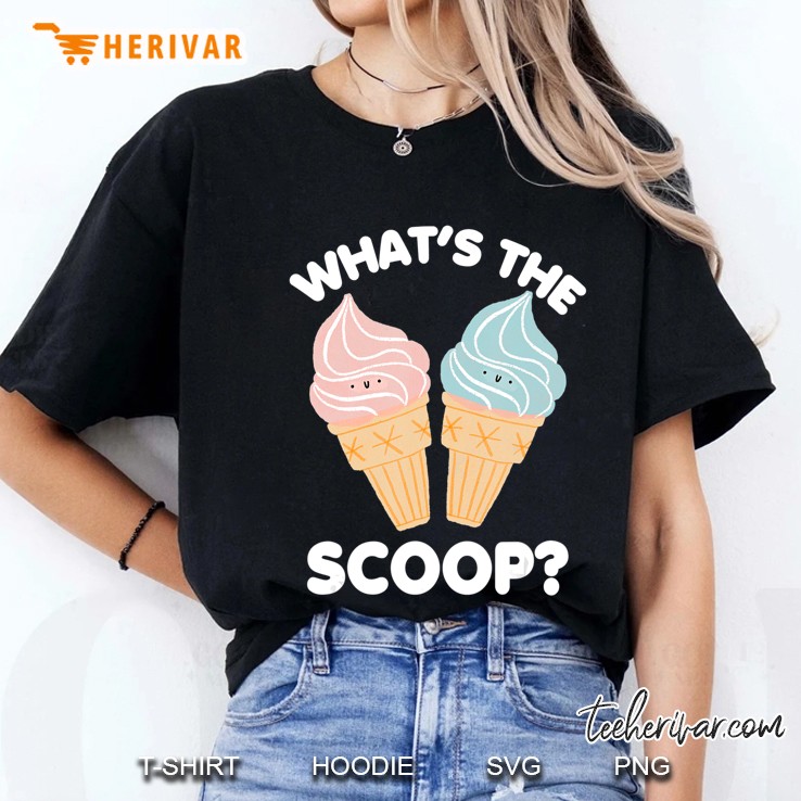 Whats The Scoop Gender Reveal Shower Party Baby Gift Ladies Tee