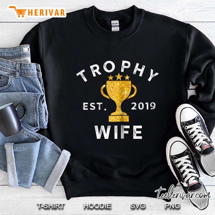 Womens Trophy Wife Est. 2019 Shirt Wedding Novelty Gift Tee Mugs