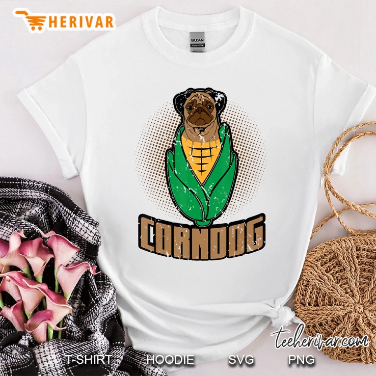 Pug Corn Dog Farming Carnival Rescue Kids Women Men Shirt