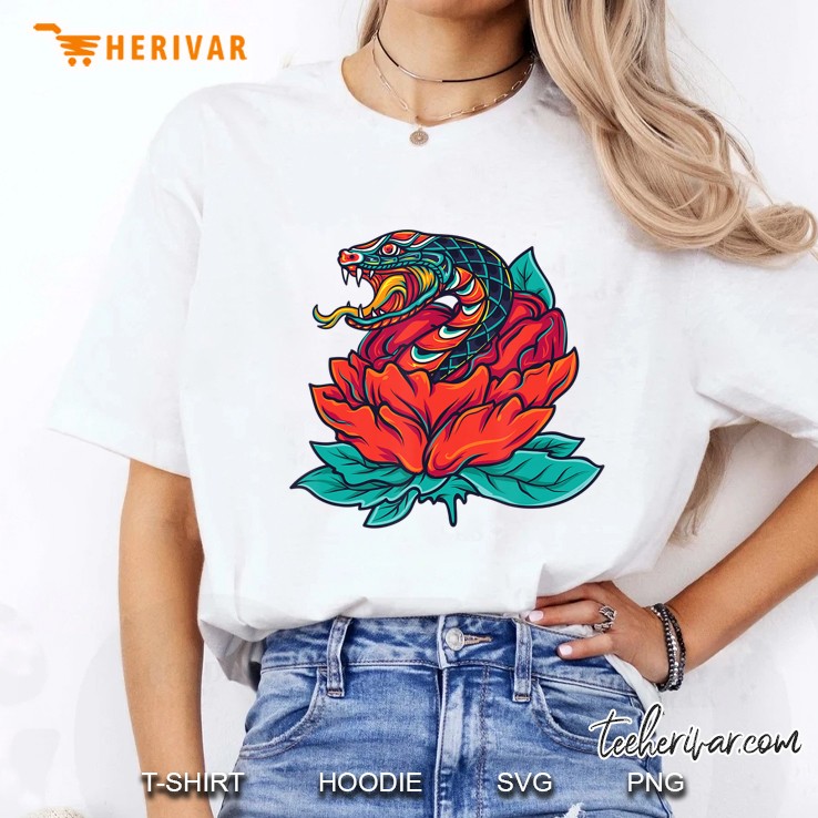 Traditional Japanese Tattoo Tshirt - Cobra Snake Viper Tee Ladies Tee