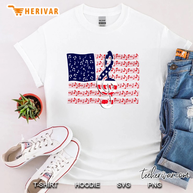 Sheet Music American Flag Shirt