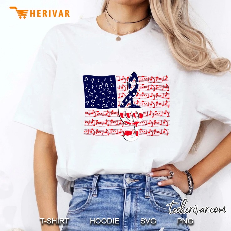 Sheet Music American Flag Hoodie