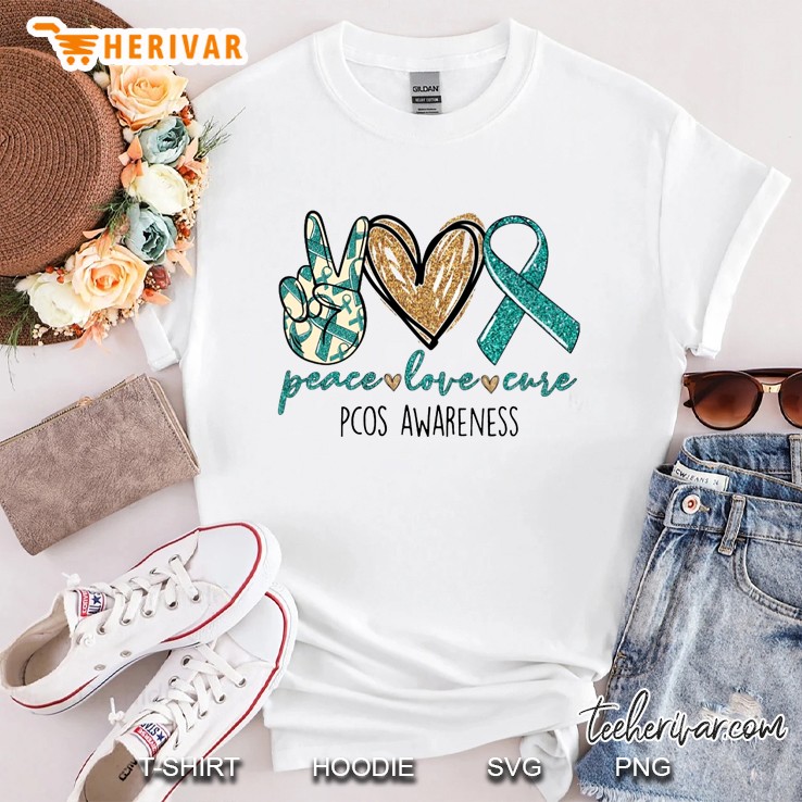 Peace Love Cure Pcos Awareness Shirt