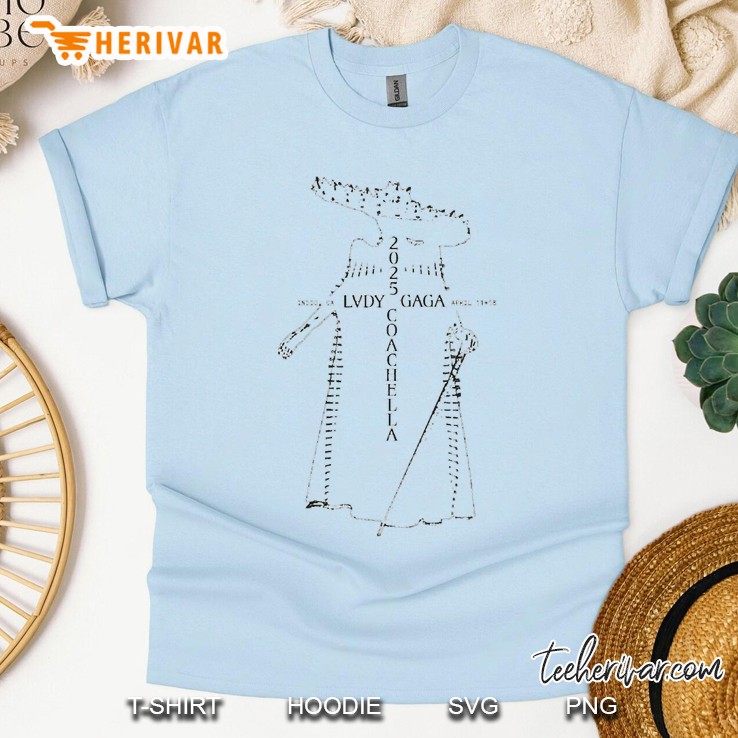 Lady Gaga Off White Silhouette Festival Light Blue T Shirt