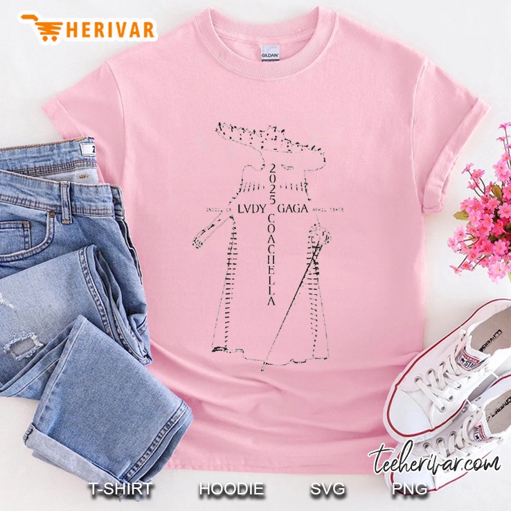 Lady Gaga Off White Silhouette Festival Light Pink T Shirt