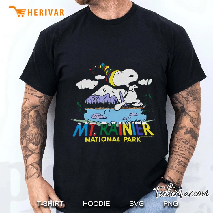 Peanuts Snoopy X Mount Rainier National Park Men T Shirt