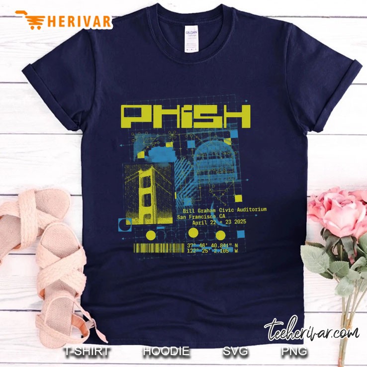 Phish San Francisco Spring Tour Rock Music Navy T Shirt