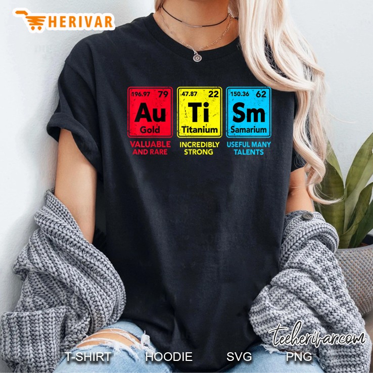 Autism Awareness Elements Periodic Table Men Women Kids Gift Women T Shirt