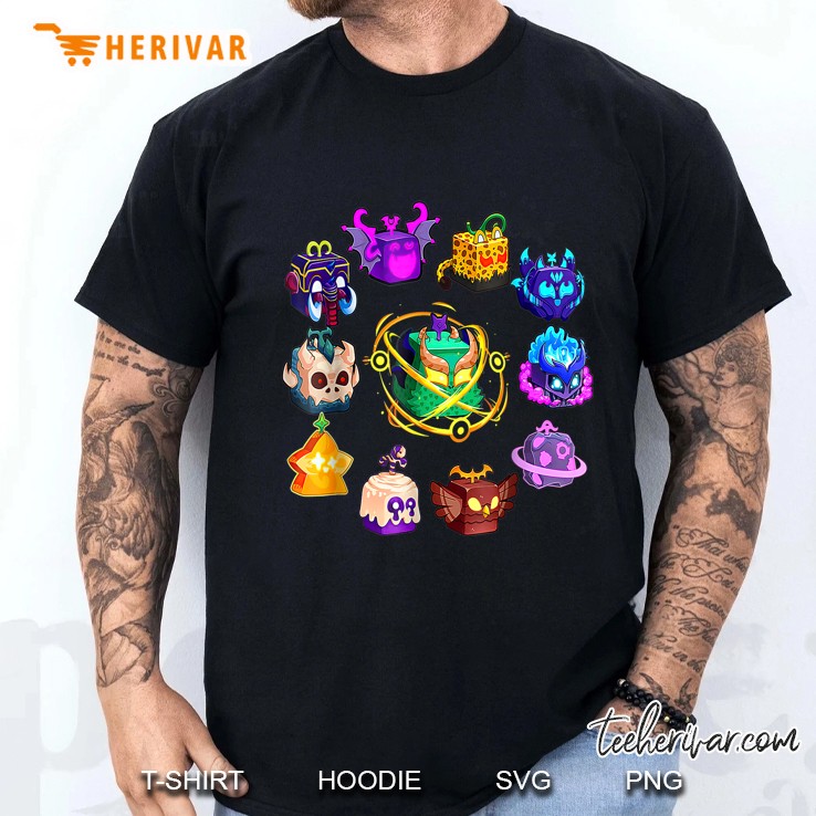 Blox Fruit Round Of Mythicales For Birthday Men T Shirt