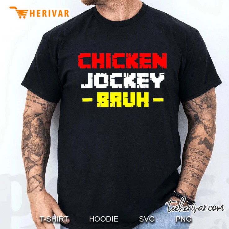 Chicken Jockey Bruh Funny Gamer Chicken Jockey Meme Men T Shirt