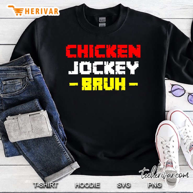 Chicken Jockey Bruh Funny Gamer Chicken Jockey Meme Sweatshirt