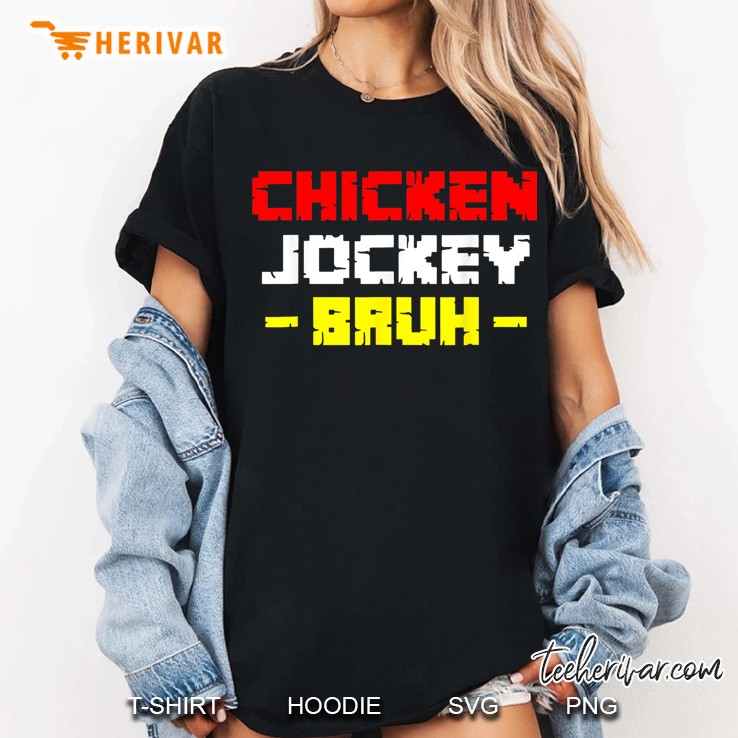 Chicken Jockey Bruh Funny Gamer Chicken Jockey Meme Women T Shirt