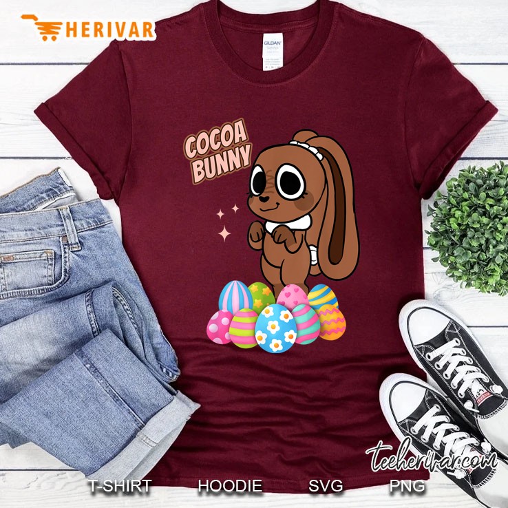 Dandys World Easter Kids Cocoa The Chocolate Easter Bunny Maroon T Shirt