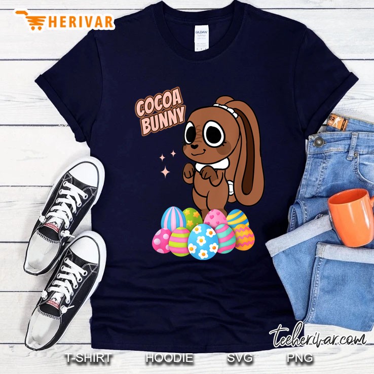 Dandys World Easter Kids Cocoa The Chocolate Easter Bunny Navy T Shirt