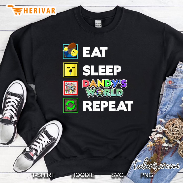 Eat Sleep Dandys World Repeat Funny Costume For Kids Girls Sweatshirt
