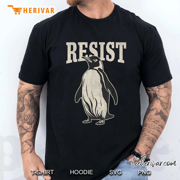 Funny Penguin Resist Cool Penguins Resist Men T Shirt