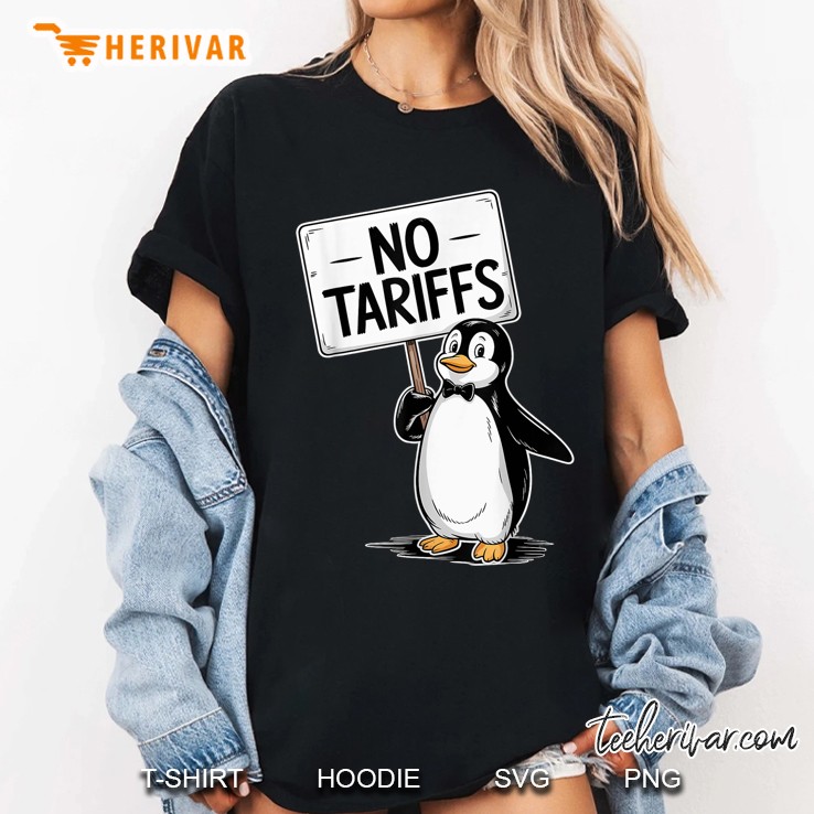 Funny Penguins No Tariffs Taxes Women T Shirt