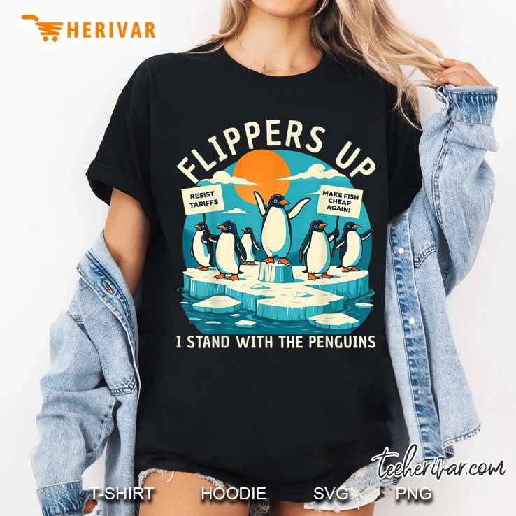 Funny Resist Penguins Protest Against Tariffs Women T Shirt