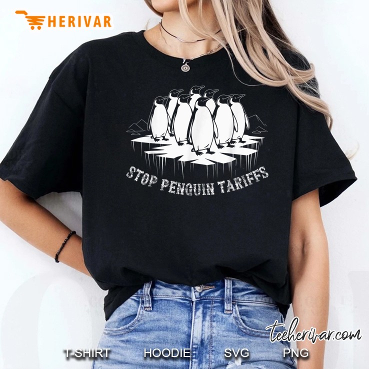Funny Stop Penguin Tariffs I Stand With The Penguins Design Women T Shirt