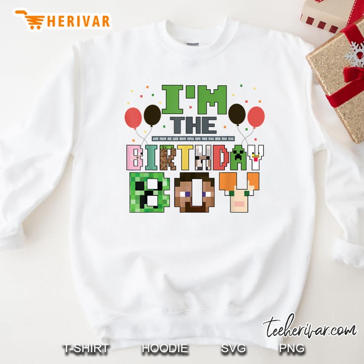 Im The Birthday Boy Gamer Pixel Video Game Birthday Party Sweatshirt