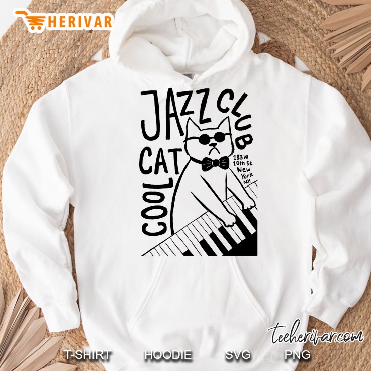 Jazz Cool Cat Club Shirt Retro Vibes Smooth Tunes Vintage Style Hoodie