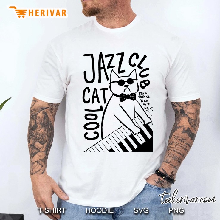 Jazz Cool Cat Club Shirt Retro Vibes Smooth Tunes Vintage Style Men T Shirt