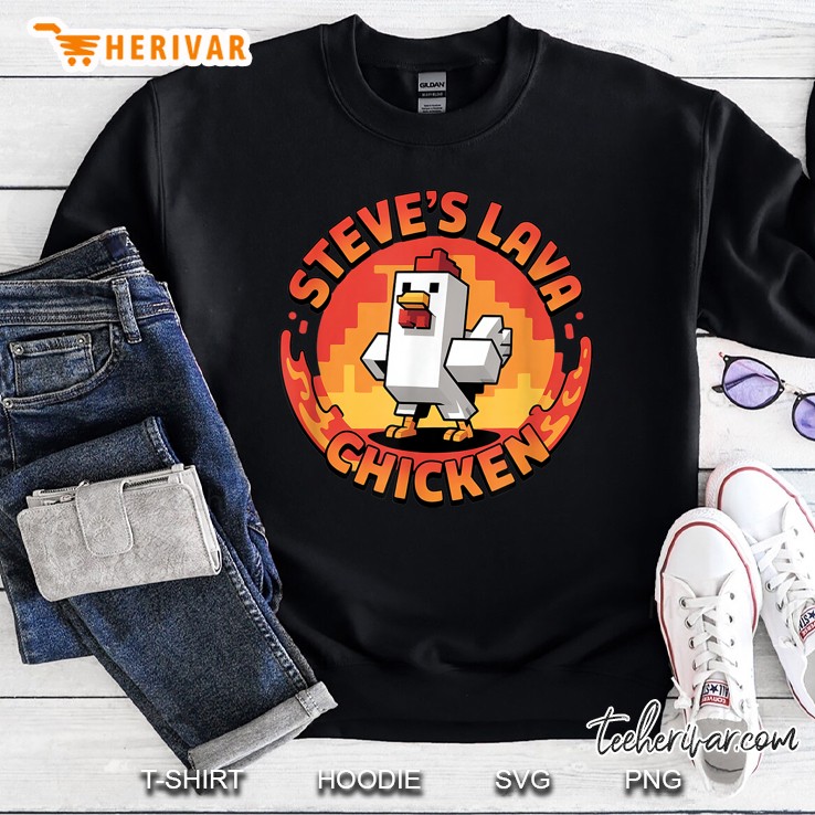 Lava Chicken Miners Meme Steve Pixel Gaming Boys Kids Game Sweatshirt