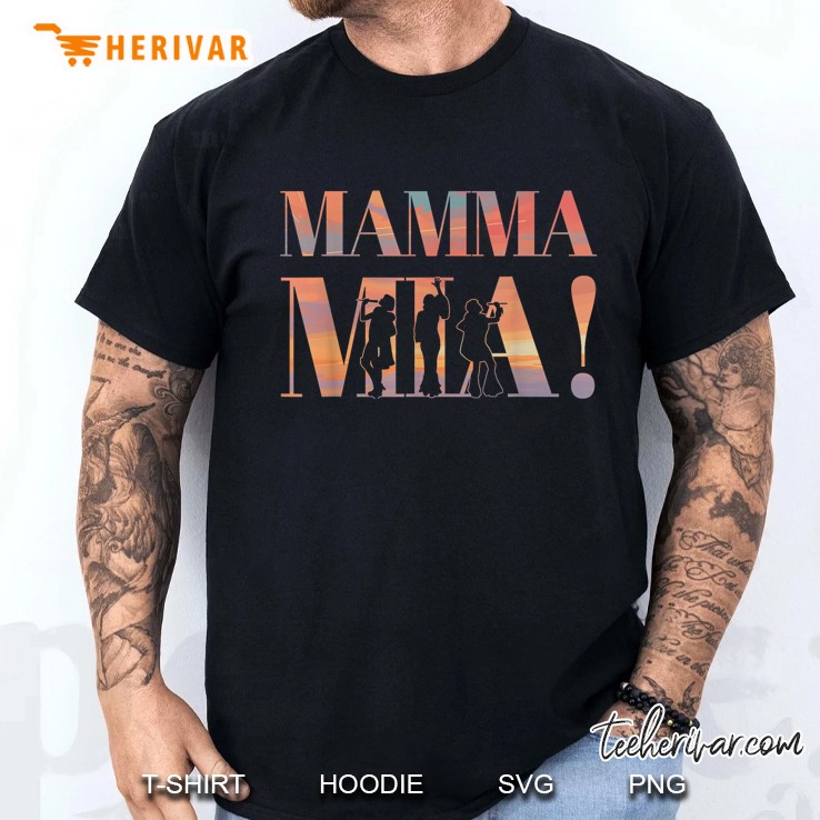 Mamma Mia Retro Disco Dancing Silhouette 70s Vibes Men T Shirt