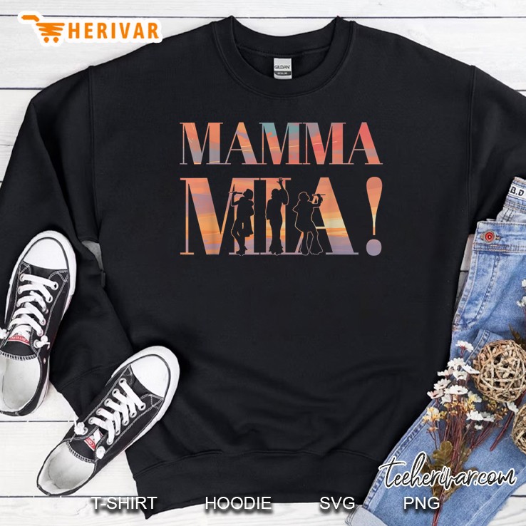 Mamma Mia Retro Disco Dancing Silhouette 70s Vibes Sweatshirt