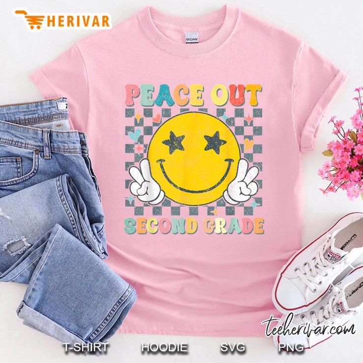 Peace Out 2nd Grade Graduation Last Day School Second Grade Light Pink T Shirt